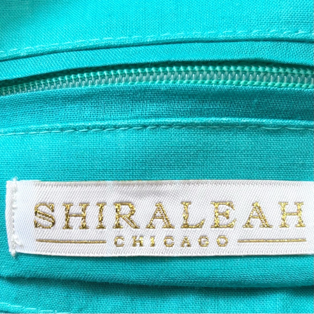 SHIRALEAH CHICAGO Satin Embroidered Flamingo Clutch Gold Chain Shoulder Bag - Picture 10 of 10